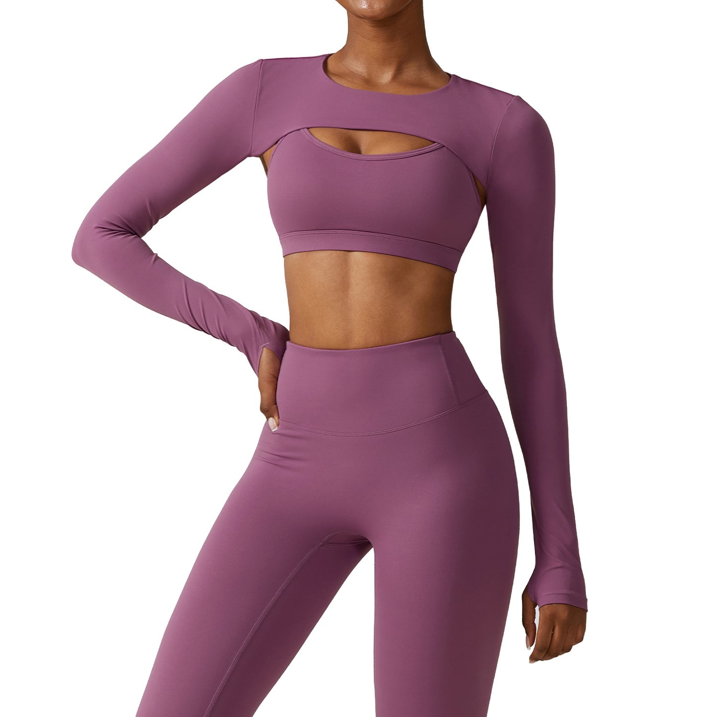 Outside Sports Vest Long Sleeve Cape Yoga Clothes Nude Fitness Clothes Top Running Sports Smock