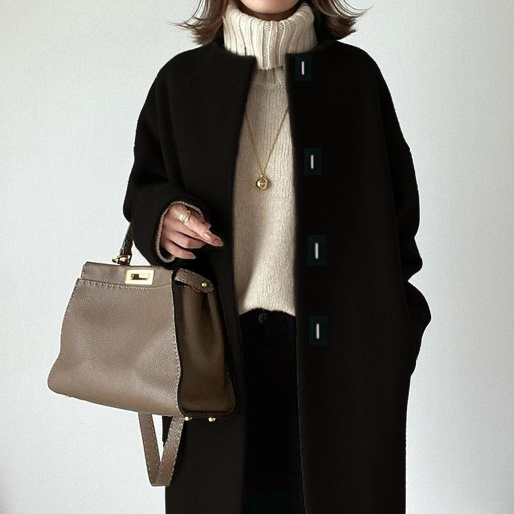 5 Color Loose Coat Female Spring New Light Mature Wind Solid Color Medium Long Coat Top
