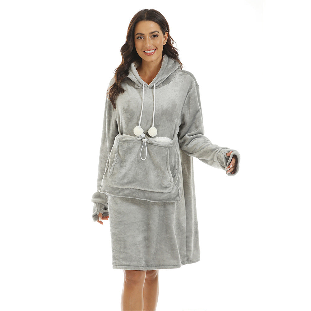 New Cat Baggy Big Pocket Hoodie Hot Selling Solid Color Pullover Pet Hoodie