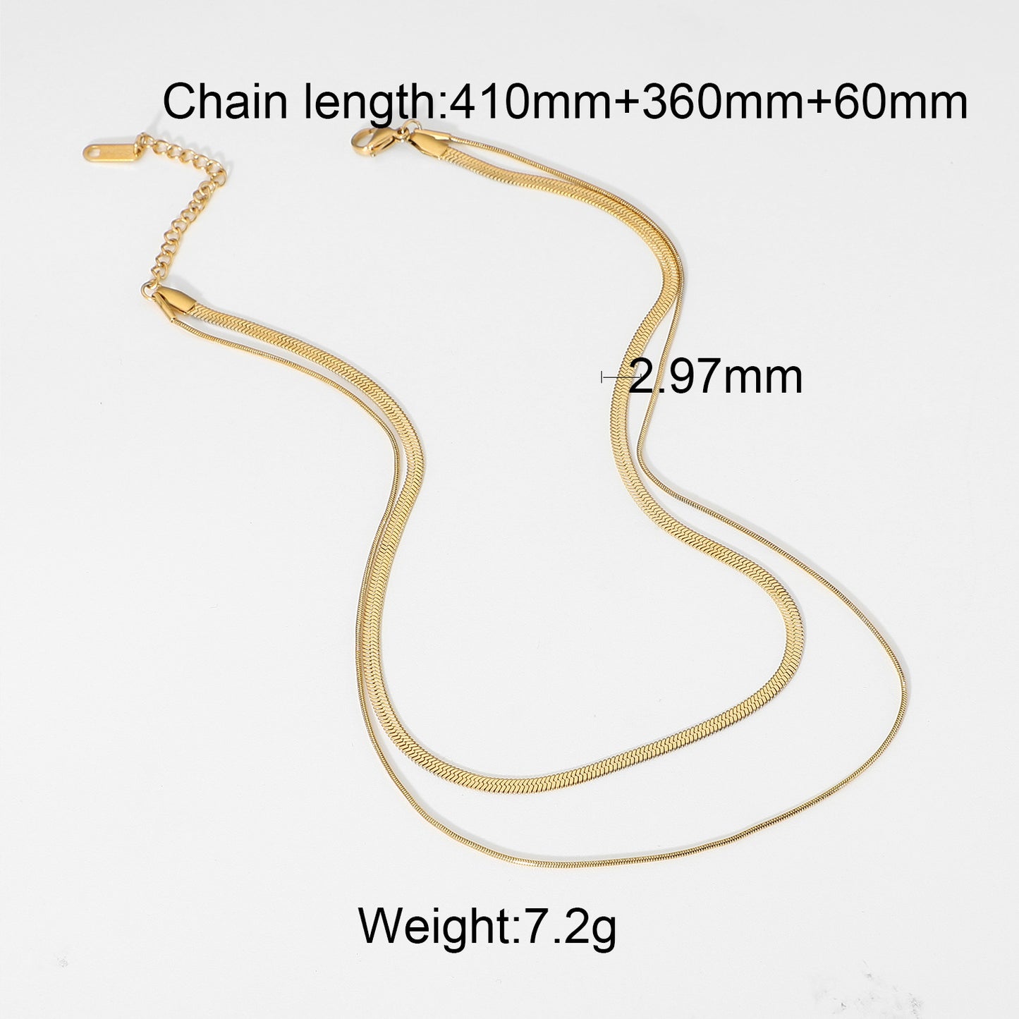 5pcs Non-Fading Gold Plated Necklace Non-Fading Titanium Steel Necklace Men And Women With Cuban Chain Snake Chain