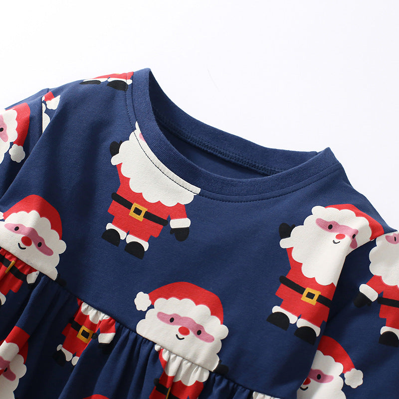 Autumn Children's Dress Long Sleeve Girls' Dress Cute Home Cotton Children's Dress
