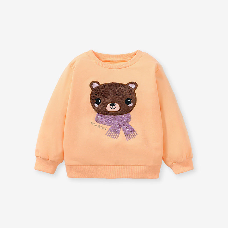 Long-Sleeved Girls' Hoodie Cartoon Pullover Children's Hoodie Cute Autumn Cotton Top