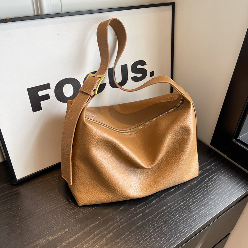 Niche Large Capacity Commuter Bag Female New Fashion Vintage Tote Bag With A Single Shoulder Crossbody Bag