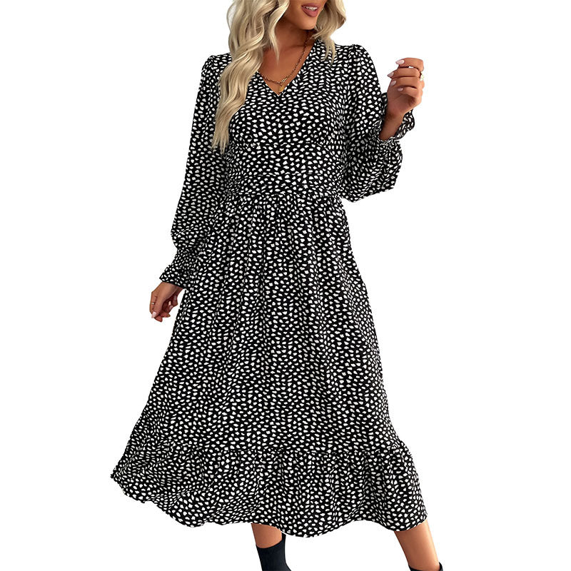 New Autumn On New Women Long-Sleeved Printed Dress Women