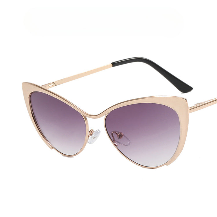 Steel Triangle Cat Eye Metal Frame New Anti-Blue Light Mirror Can Be Equipped With Myopia Frame