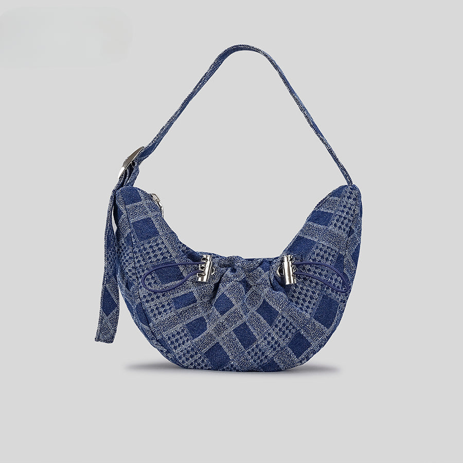 Spring And Summer Bright Leather Pleated Underarm Bag Advanced Drawstring Dumpling Bag Niche Design Shoulder Bag