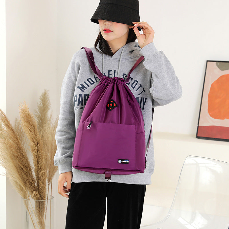 Bag Women's Winter New Korean Version Of Women's Backpack Fashion Simple Anti-Theft Travel Backpack Drawstring Pocket