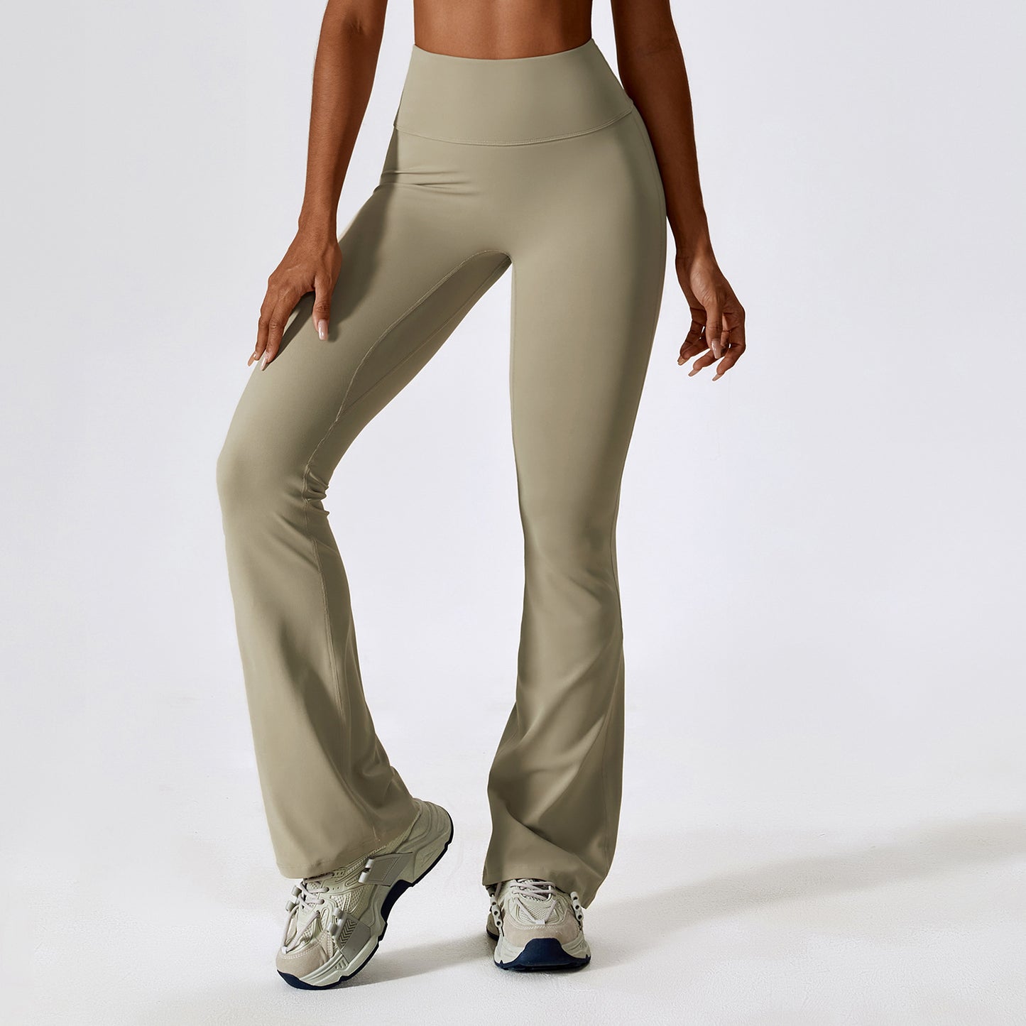 Wide Leg Tight Naked Hip Lift Yoga Flare Pants Dance High Waist Micro Casual Sports Pants