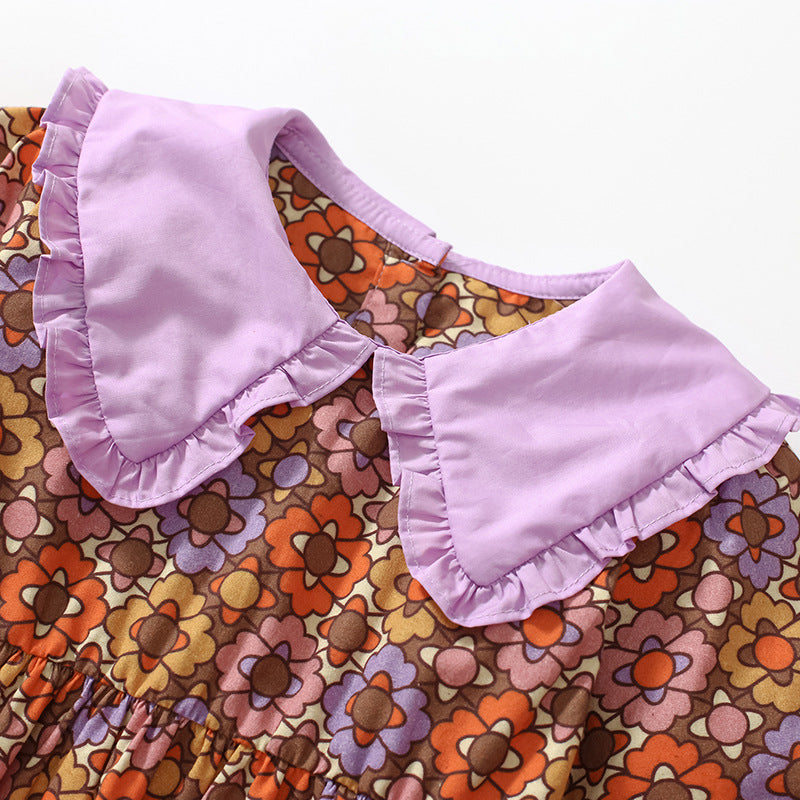 Long Sleeve Girls Dress In The Little Child Cotton Skirt Autumn Children's Dress