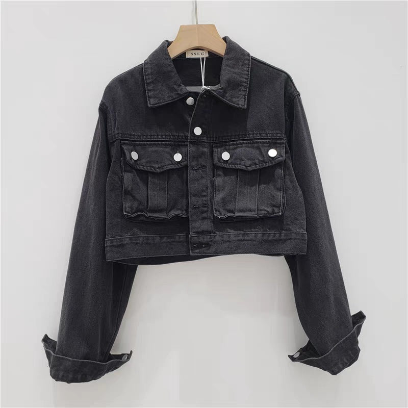 Pink Age-Reducing Denim Coat Female New Version Of Loose Thin Style With Bat Top Tide