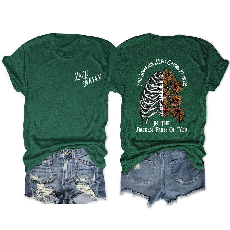 Fashion Casual Find Someone Who Grows Fun Crew Neck Summer Short Sleeves