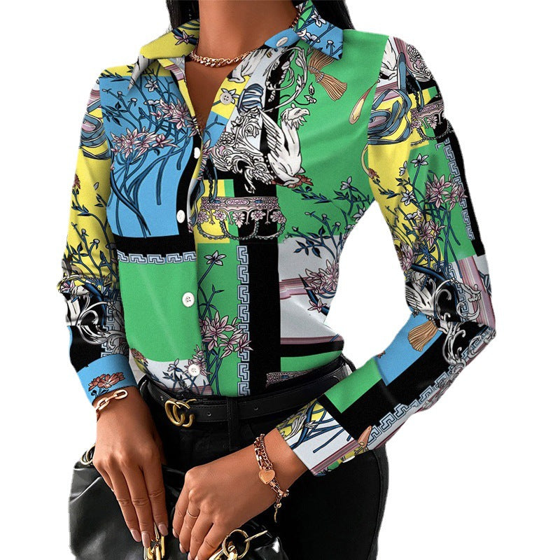 Shirt Spring And Autumn Long Sleeve Temperament Elegant Single-Breasted Cardigan Shirt Woman