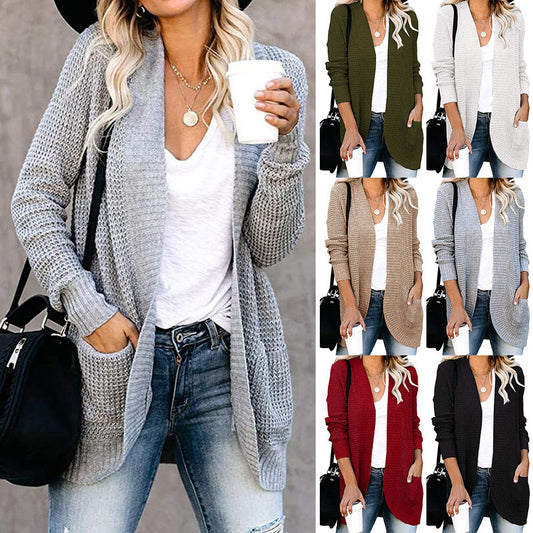 New Autumn And Winter Cardigan Women's Curved Front Knit Sweater Women