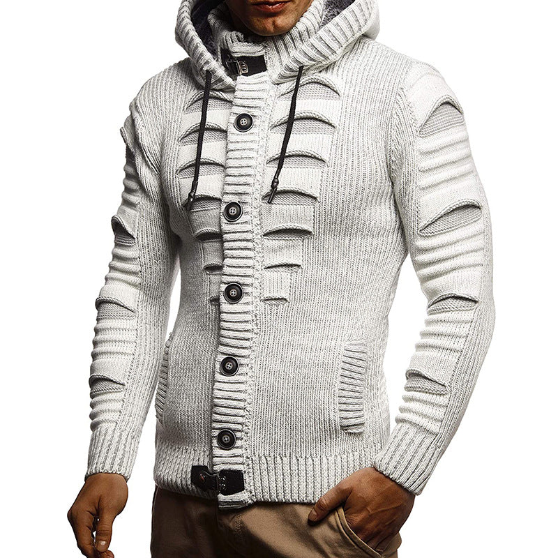 Autumn And Winter Sweater Cardigan Men Hooded Knit Cardigan Coat Men's Wear