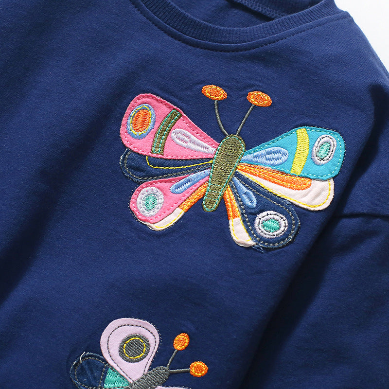 Girls Long Sleeve Hoodie Cute Pullover Hoodie Autumn Cartoon Cotton Children's Top