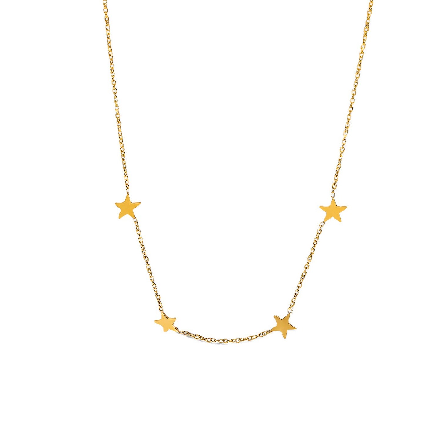 5pcs Fashion Personality Five-Pointed Star Fine Bead Chain Necklace Ladies Elegant Temperament Collarbone Chain Necklaces