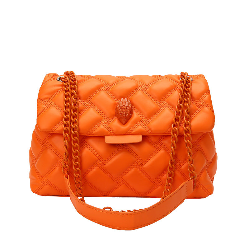 Summer New Niche Design Fashion Embroidery Line Diamond Chain One-Shoulder Oblique Straddle Armpit Small Square Bag