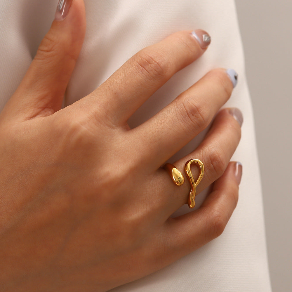 5pcs Niche Minimalist Cross Geometric Opening Ring Women's New Fashion Light Luxury Ring