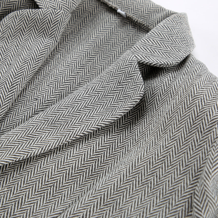 Gray Small Suit Loose Woolen Coat New Fall Couture Fashion Women's Top