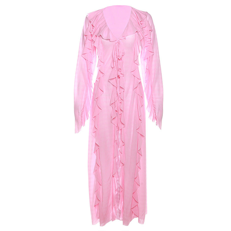 New Autumn And Winter Women's Long-Sleeved Lapel Fashion Cardigan Temperament Slim Long Coat Trench Coat Woman