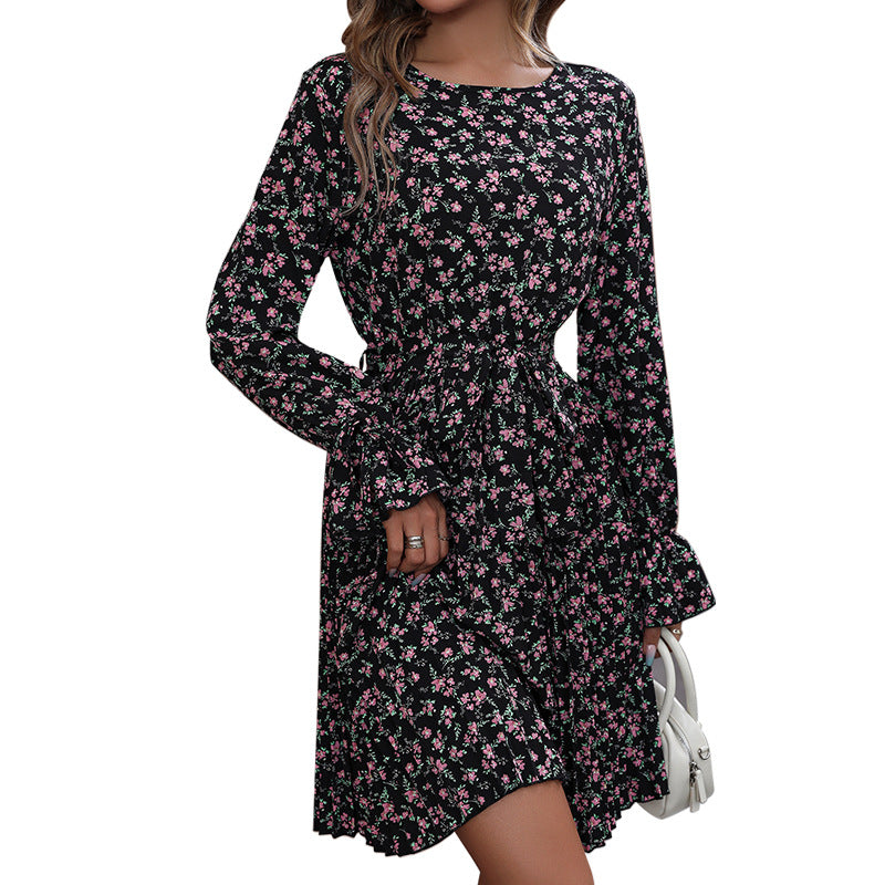 Autumn New Women's Long-Sleeved Printed Dress Women