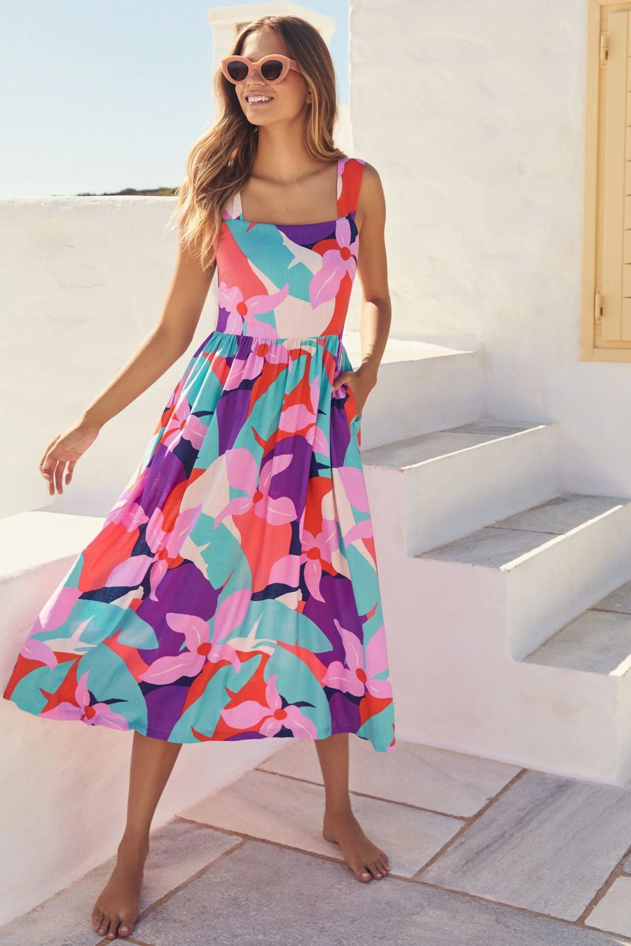 Summer Women's New Commuter Sleeveless Spice Print Long Halter Dress
