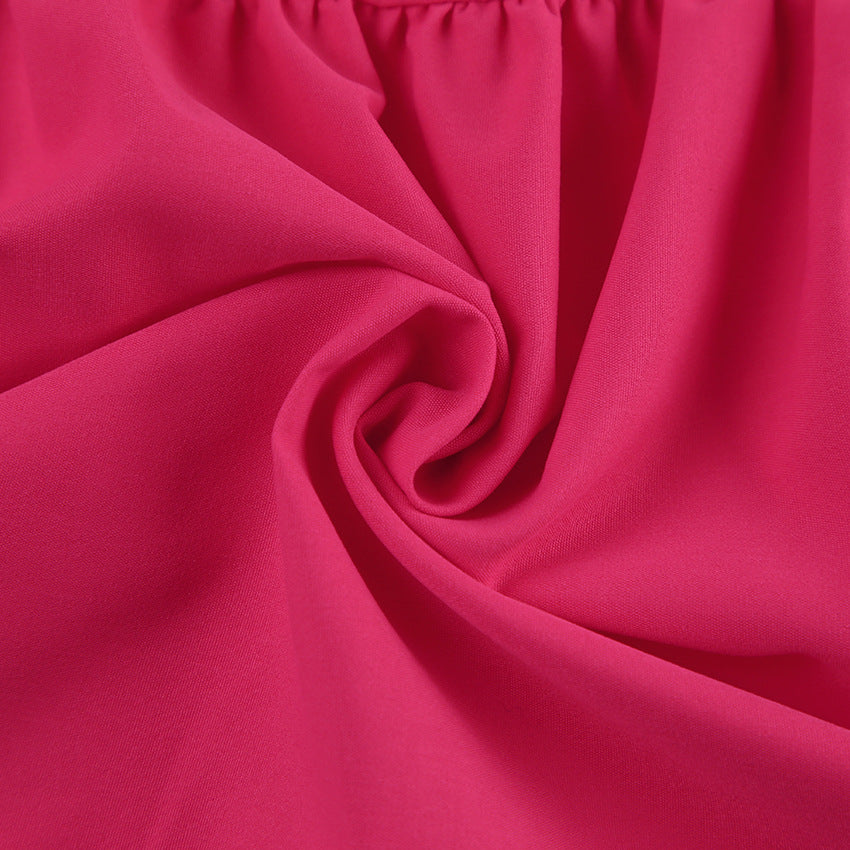 Autumn And Winter Princess Dress Color Square Collar Puffy Sleeve Dress Pompadour Dress Cake Dress Women's Dress