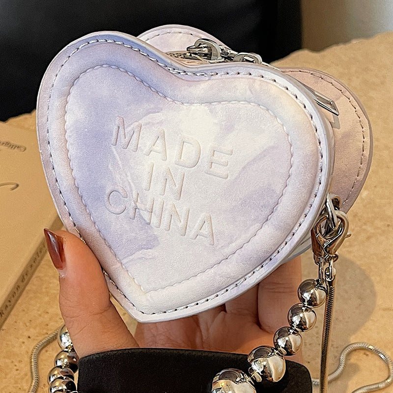 Niche Design Mini Bag Female New Chain Single Shoulder Crossbody Bag Advanced Sense Peach Pericardium