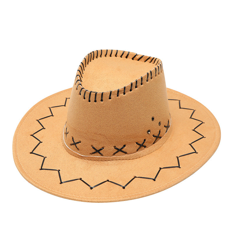 Western Cowboy Hat Male Summer Outdoor Sun Hat Grassland Mongolian Hat Knight Hat Travel Hat Stage Prop Hat Woman