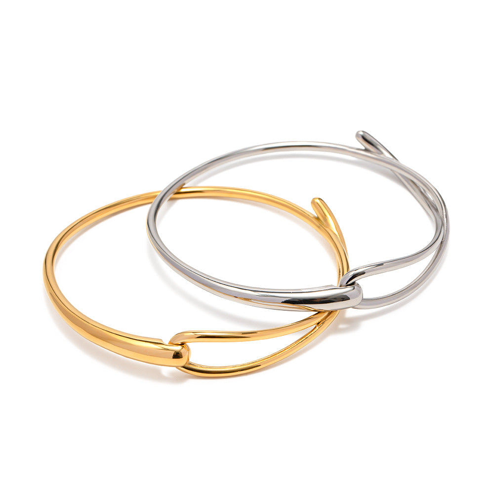 5pcs Fashion Style Design Simple 18K Gold Stainless Steel Bracelet Hand Jewelry Electroplated Women's Hand Jewelry