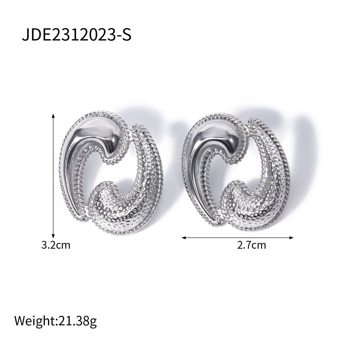 5pcs 18K Gold Stainless Steel Stainless Steel Drop Twin Earrings Earrings Stainless Steel Jewelry