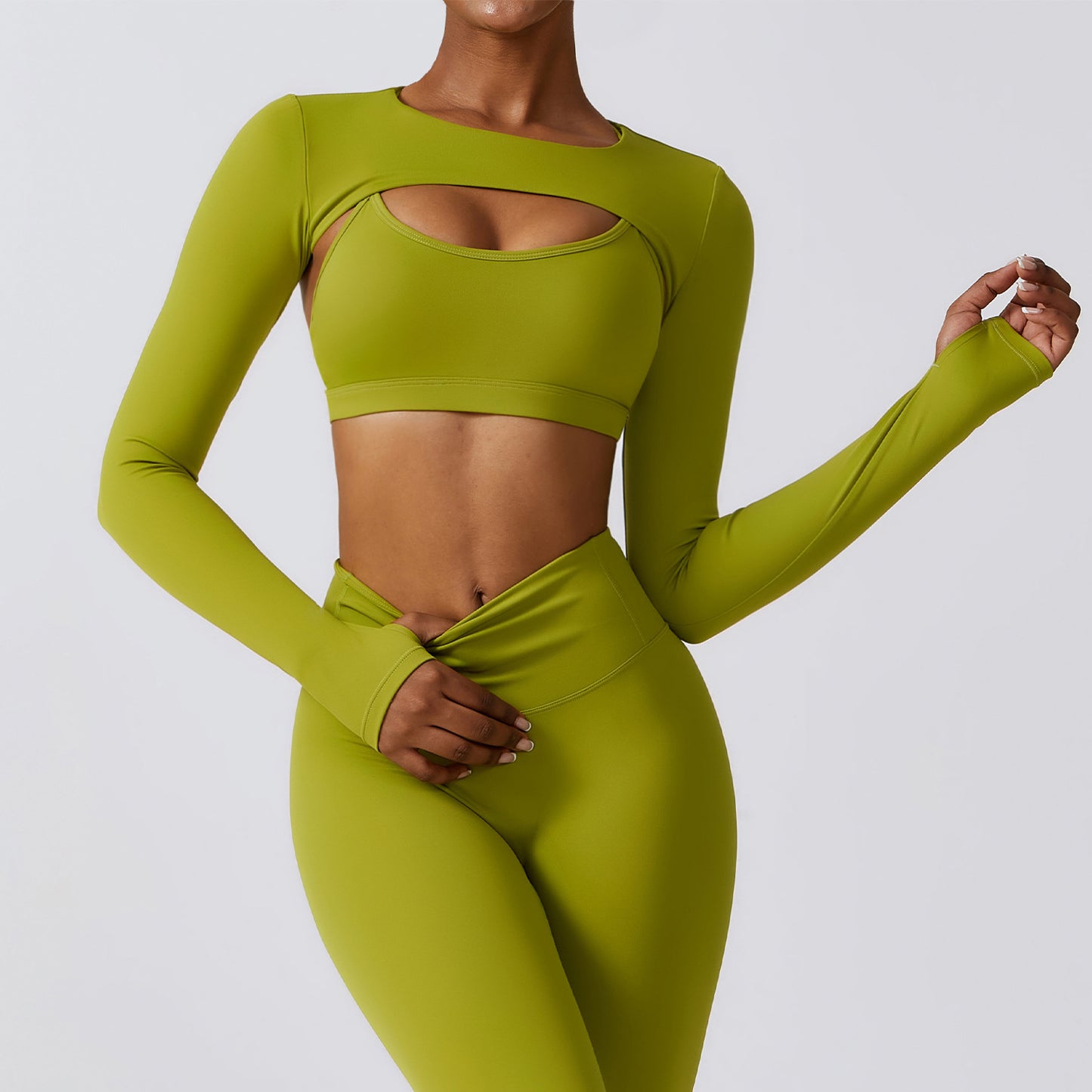 Outside Sports Vest Long Sleeve Cape Yoga Clothes Nude Fitness Clothes Top Running Sports Smock