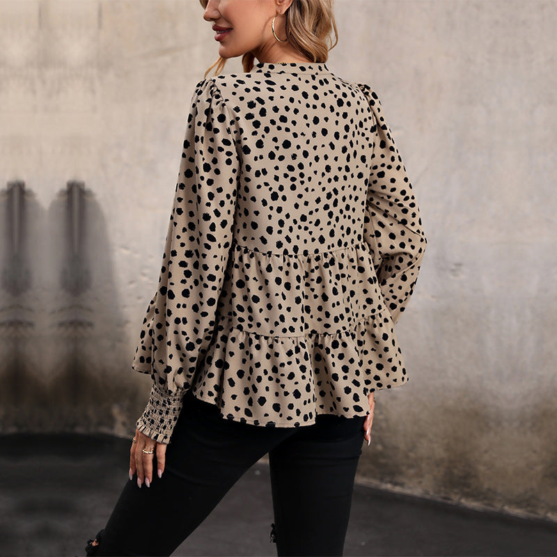 Autumn Fashion Women's Long-Sleeved Leopard Shirt For Women