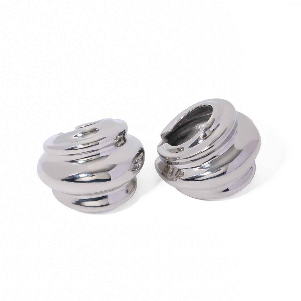 5pcs 18K Gold Stainless Steel Hammer Pattern Inlaid Drill C-Shaped Ear Clip Does Not Fade Jewelry