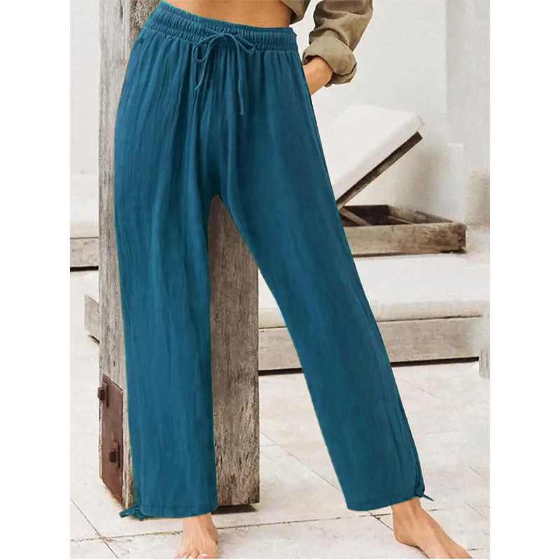 Women's Summer Casual Pants Women's Solid Color Home Pants
