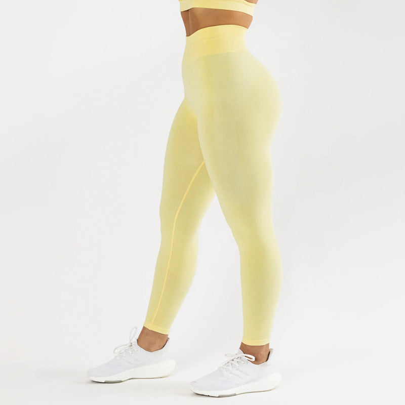 New Tight Height Waist Sports Pants Women's Hip Lift Fitness Pants Sports Peach Hip Naked Feeling Yoga Pants Women