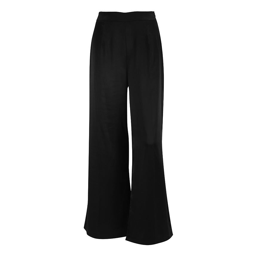 High Street Casual Fashion Floor-Length Trousers With Women's Dress And Trousers Satin Drop Silky Texture Ice Silk