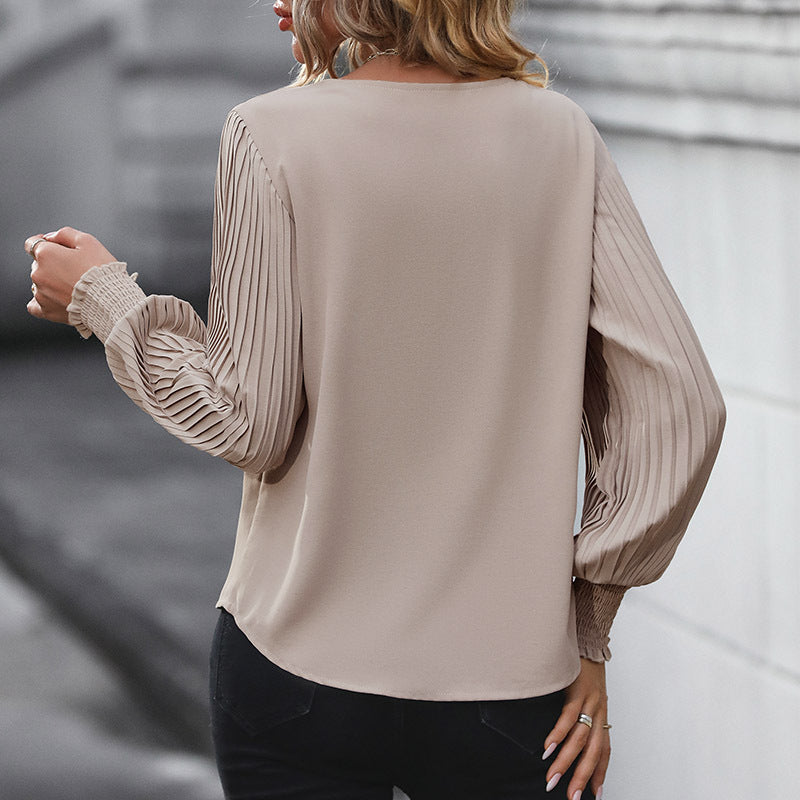 New Autumn New Women's Long-Sleeved Solid Color Shirt Women