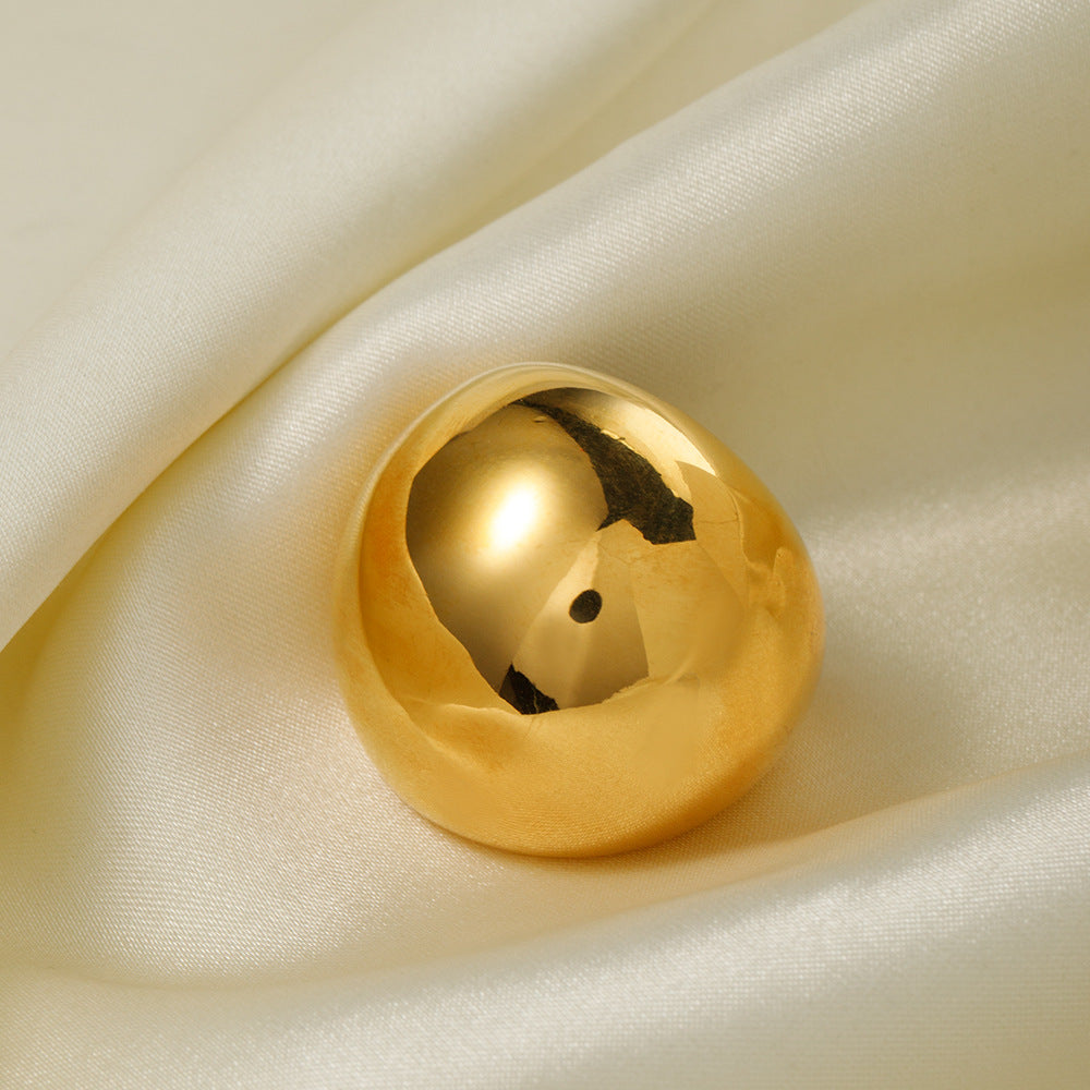 5pcs Simple Stylish Texture 18K Gold Stainless Steel 30Mm Face Width Large Chubby Hand Mirror Polishing