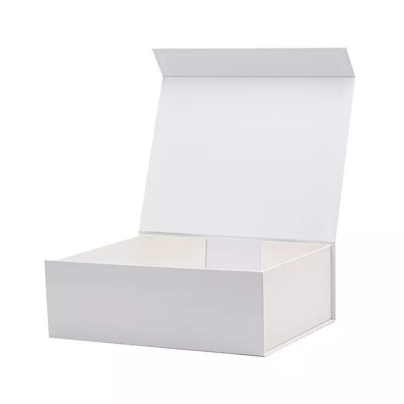 Gift Box Logo White Kraft Paper Cardboard Box Pure White Book Box Foldable Gift Box ( MOQ 500 )