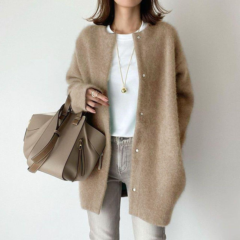 9 Colors Autumn New Super Soft Knit Coat Slim Design Sense Of The Minority Loose Woolen Coat Woman