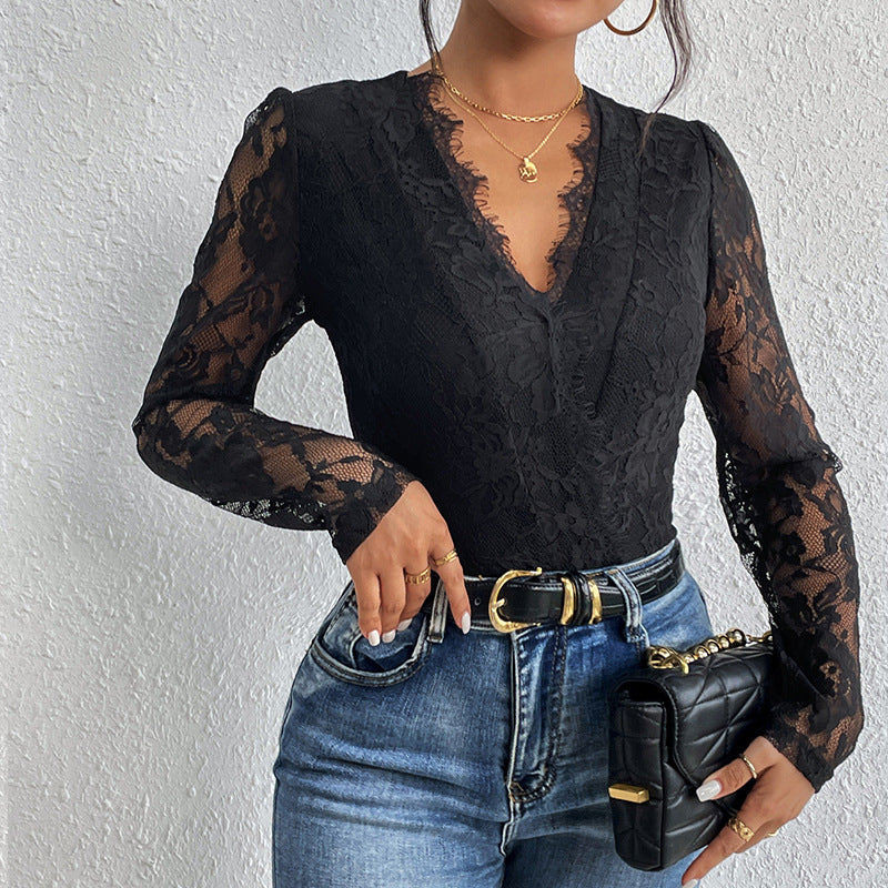 The New Fall Fashion Women's Long-Sleeved Bodysuit