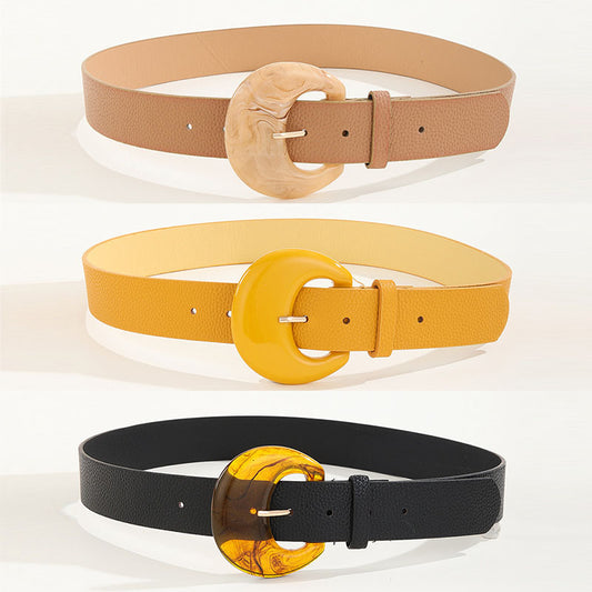 Women's Belt New Vintage Candy-Colored Button-Down Embellished Jeans With Women's Belt