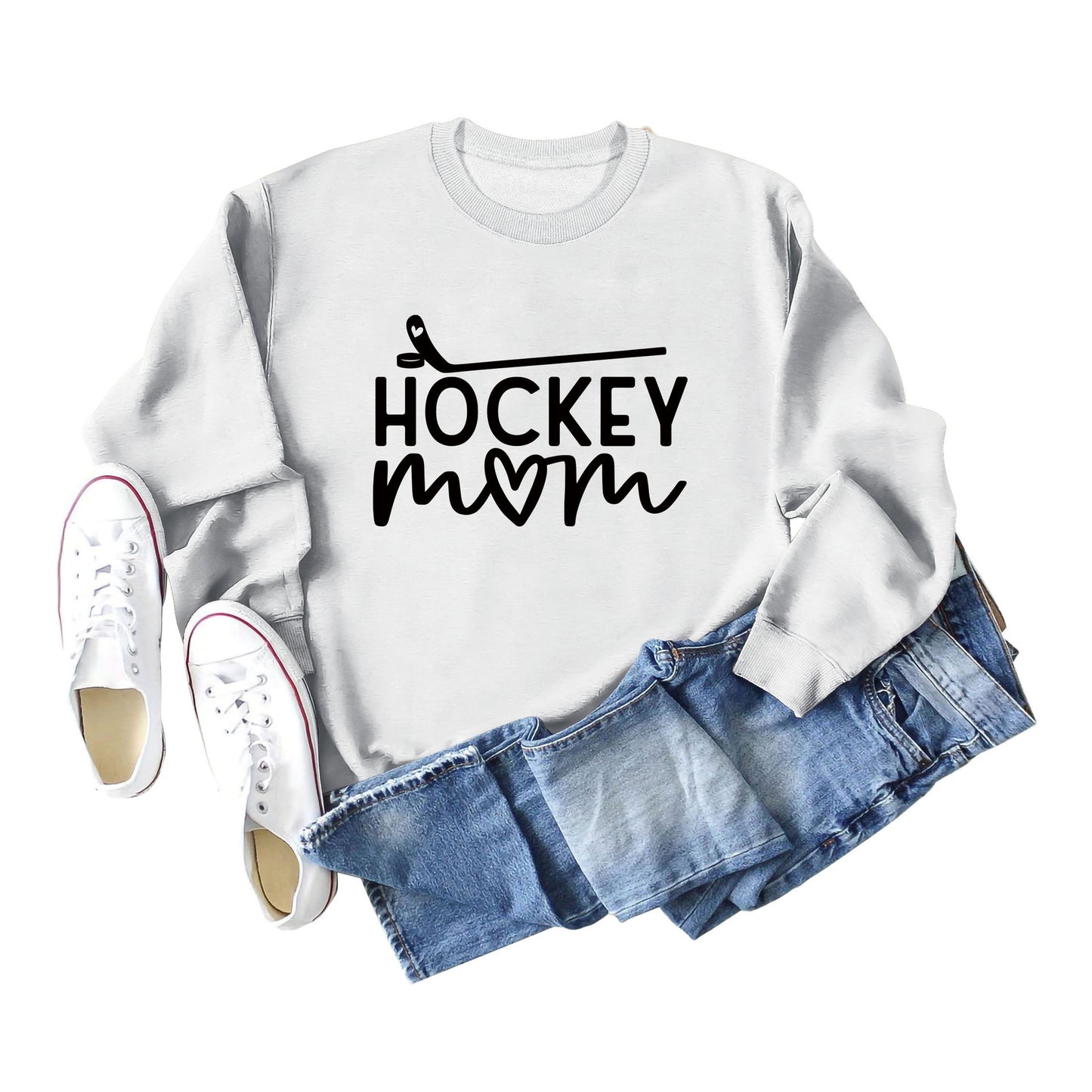 Women's Big Size New Letter Hockey Fall Winter Hoodie Long Sleeves