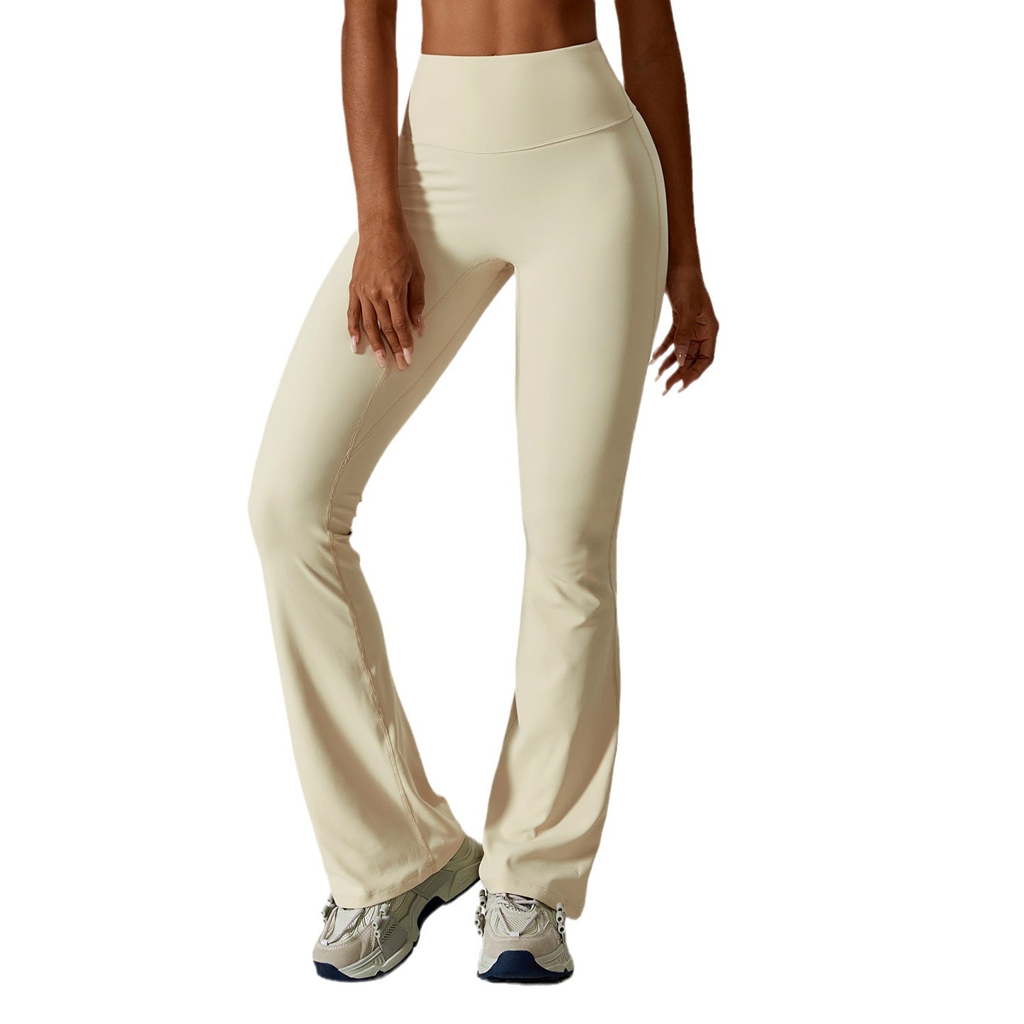 Wide Leg Tight Naked Hip Lift Yoga Flare Pants Dance High Waist Micro Casual Sports Pants