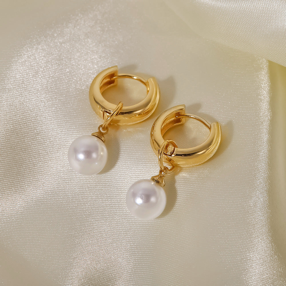 5pcs Selling Earrings Imitation Pearl Earrings Copper Electroplated Earrings Women's Jewelry