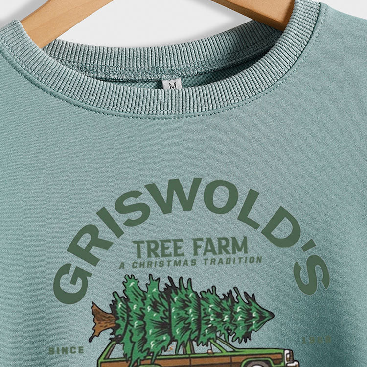 Griswold's Christmas Tree Letter Round Neck Long Sleeve Christmas Plus Size Women's Hoodie