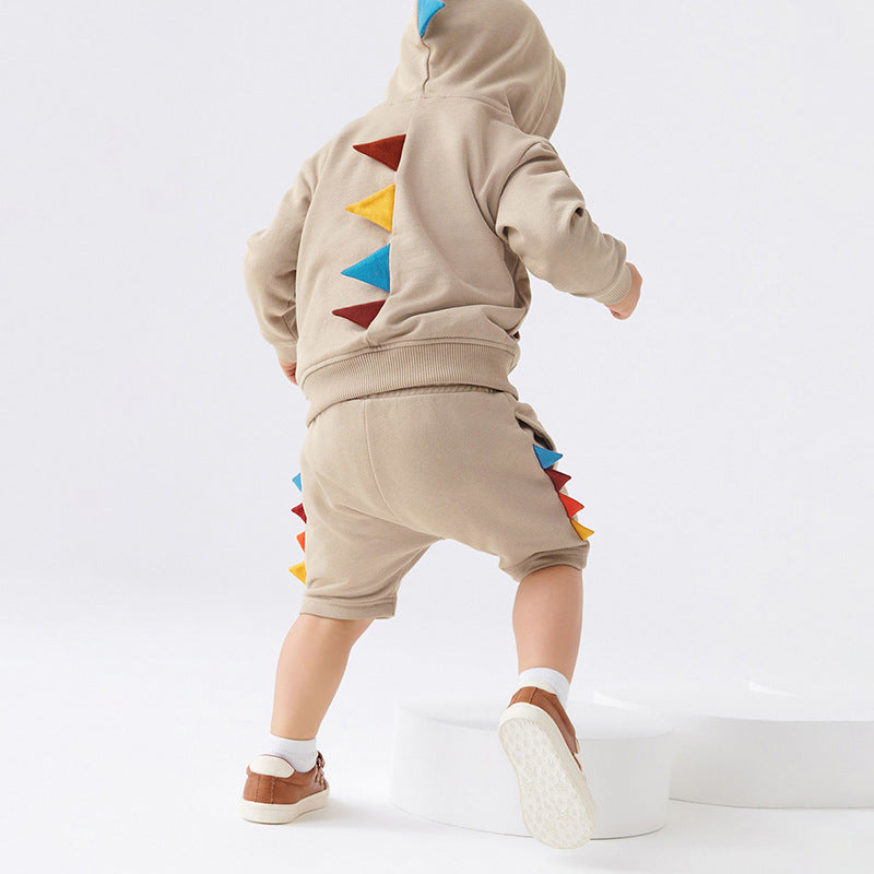 Boys Hoodie Set Fall Long-Sleeved Hooded Jumper Children's Set Pure Cotton Two-Piece
