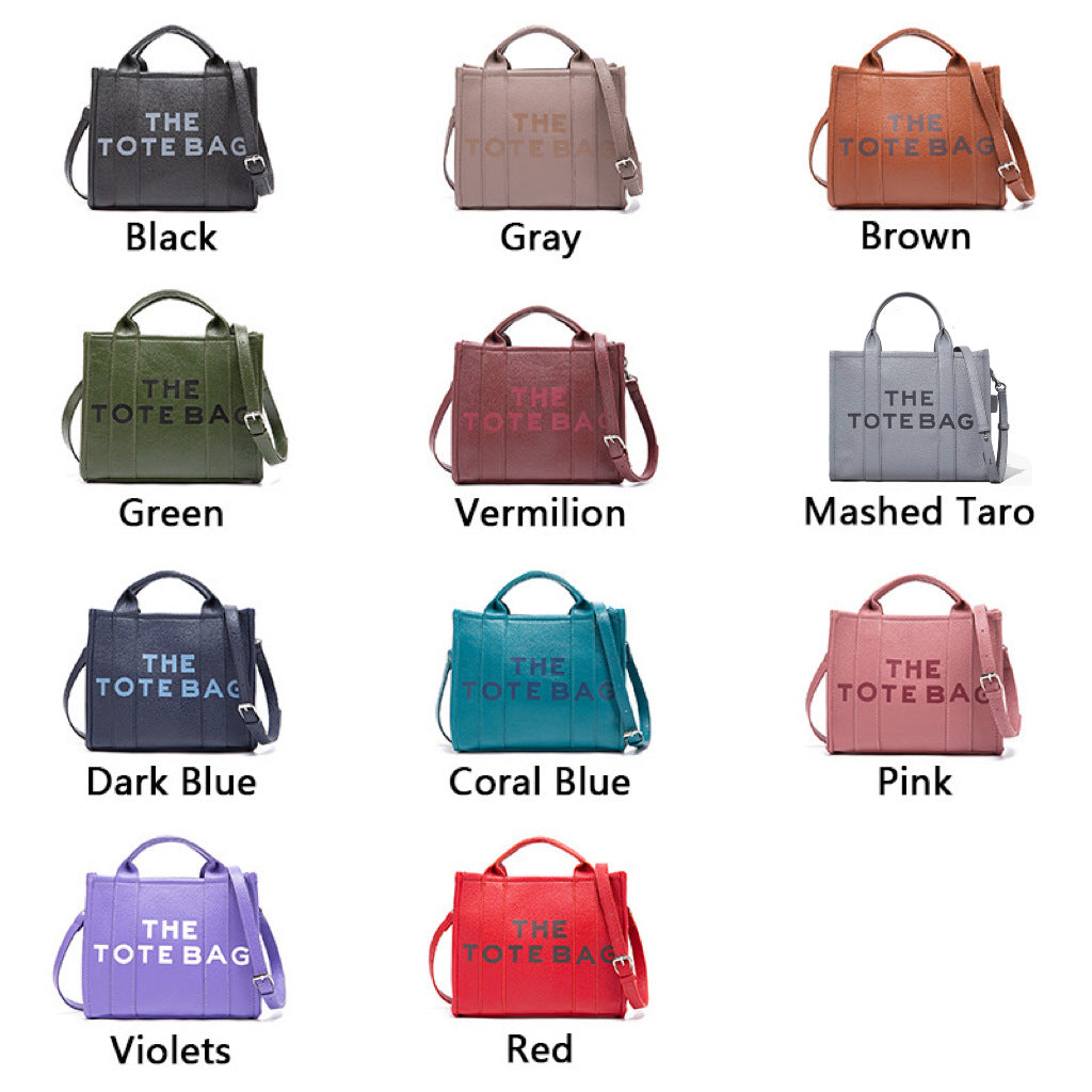 Women's New Leather Primary Color Large, Small And Medium Size Tote Handbag
