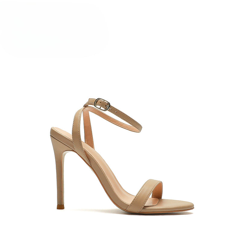 Sexy Ankle Strap Open Toe Thin With 10 Cm Line Strap Sandals For Women